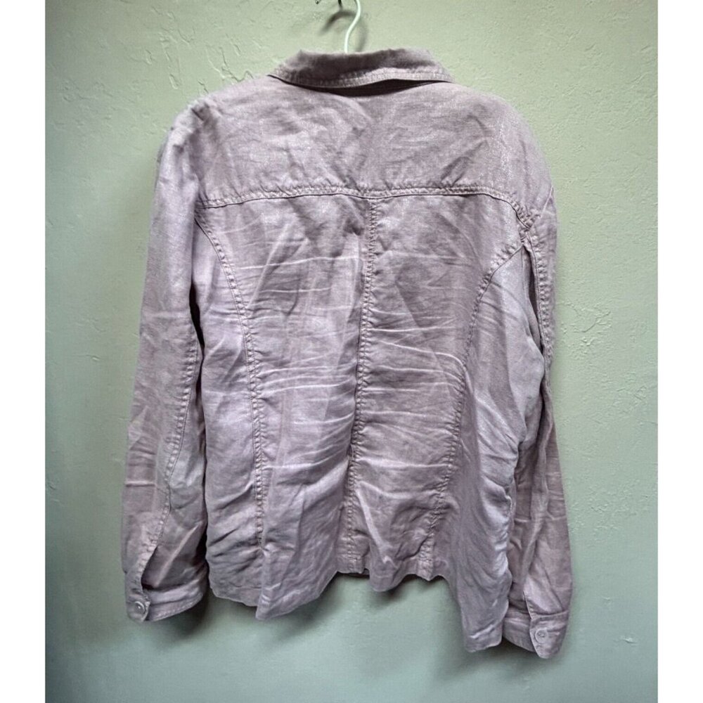 Chico's Womens Button Front Basic Shirt Jacket La… - image 2